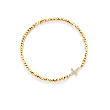 Celeste Cross Beaded Stretch Bracelet