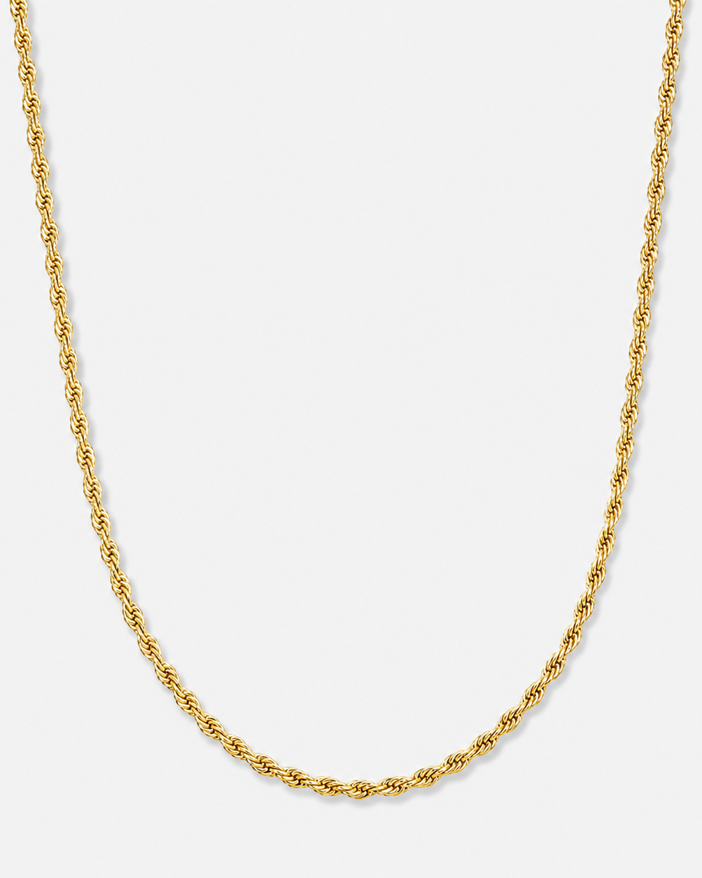 Gold chain necklace on a light gray background collection-image