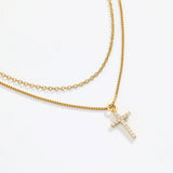 Layered Cross Necklace Set
